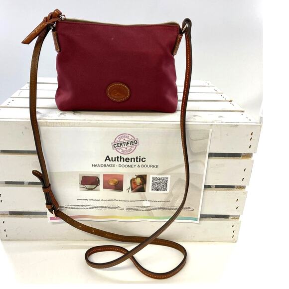 DOONEY & BOURKE SMALL WINE CANVAS CROSSBODY BAG (ASIS) - Picture 1 of 15